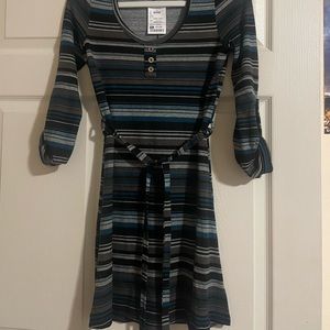 Striped long sleeve dress. Rhapsody brand.